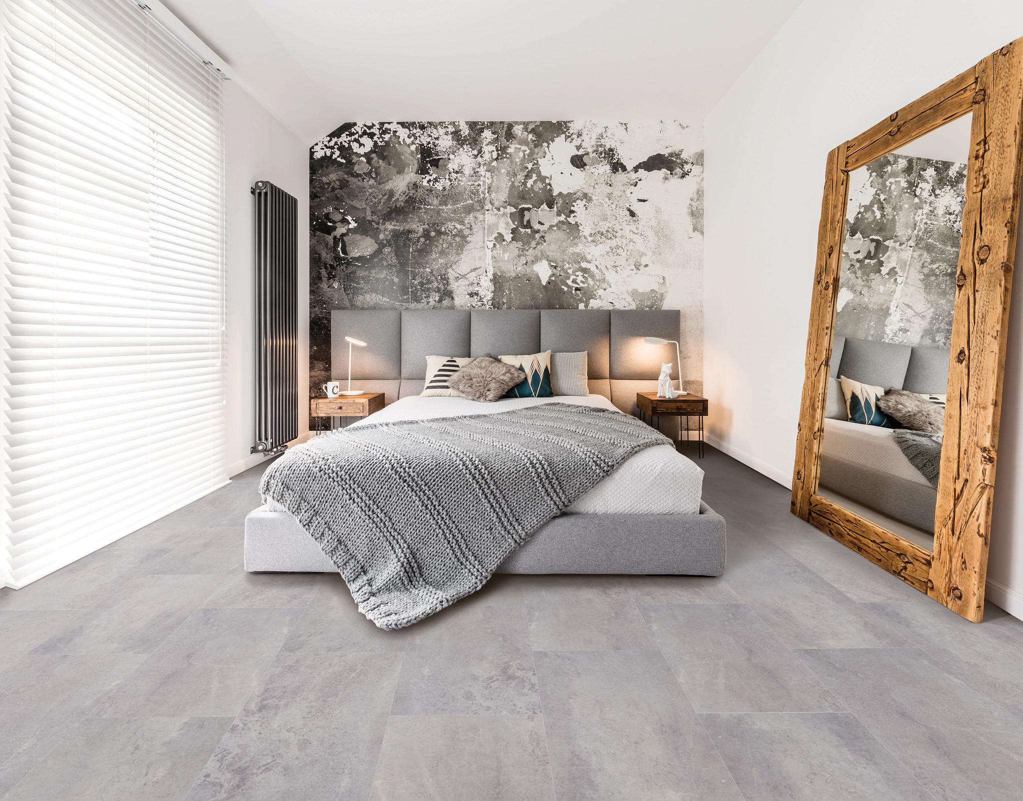 bedroom contemporary platform bedroom stone look vinyl floor
